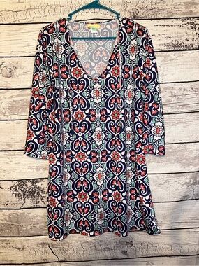 Viv & Lou Medallion Print Tassel Tunic Dress S/M